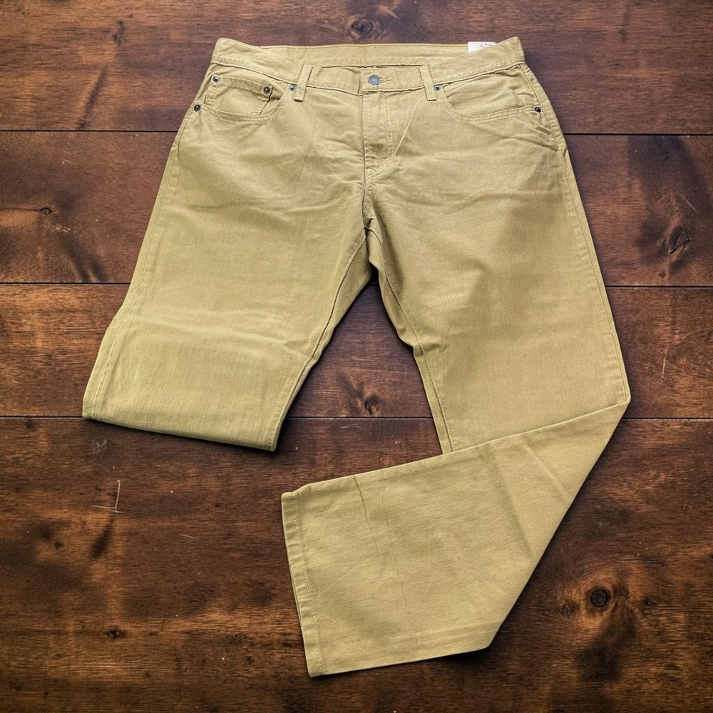 NEW Levis Womens Middy Straight Jeans Tan Khaki Cotton Twill 32x30